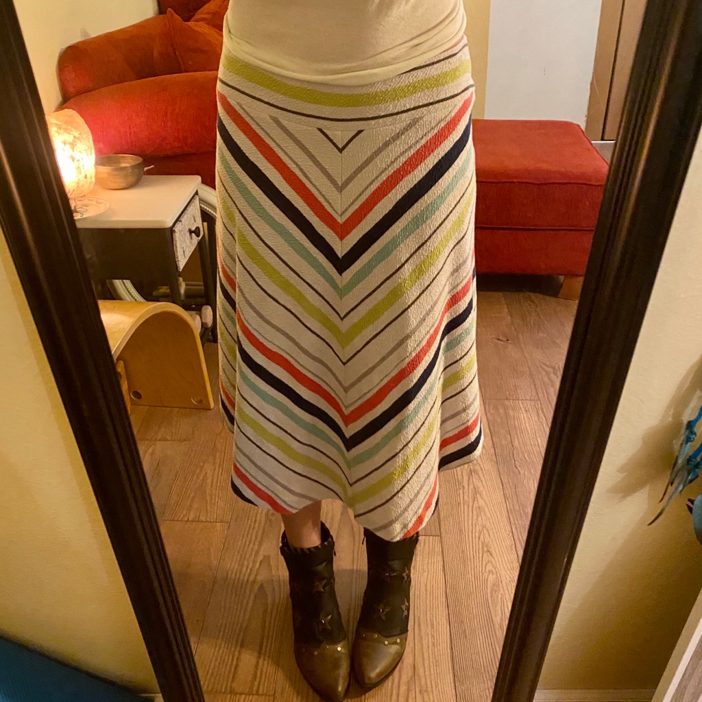 Maeve Striped Midi Skirt Size S By Anthropologie